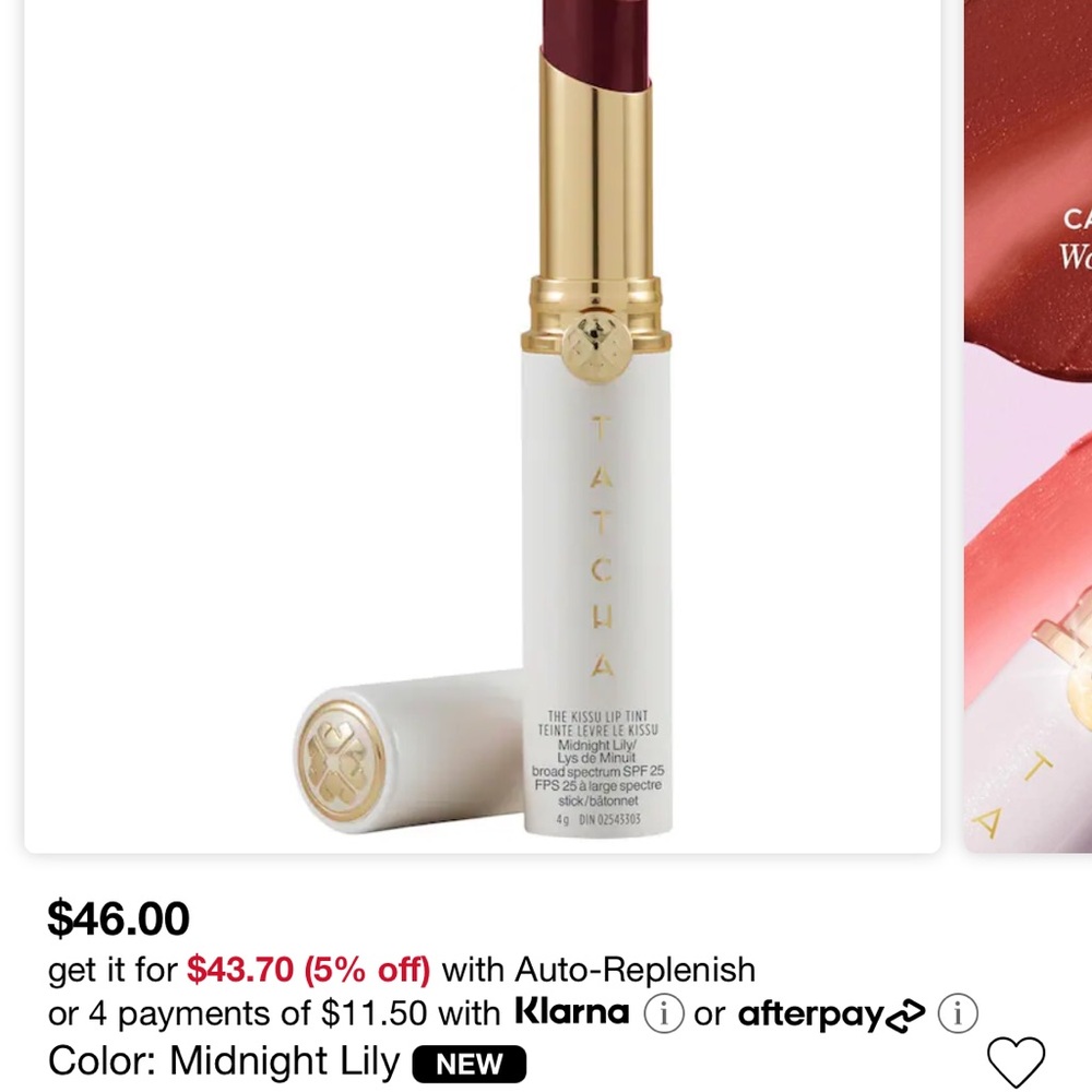 Brand new in Box by TATCHA Midnight Lily Lipstick